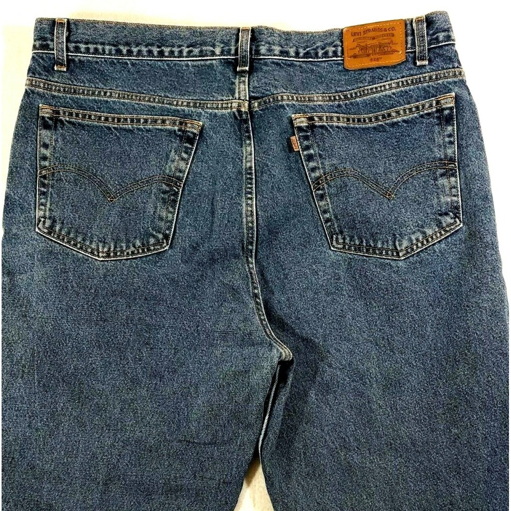Levi's Mens 42x28 540 Relaxed Straight Jeans Blue Vintage 1991 Brown Tab Hemmed
